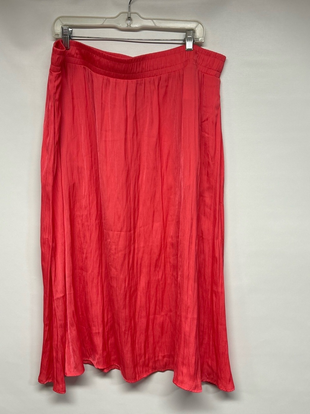 Isaac Mizrahi Coral-Red Midi Skirt